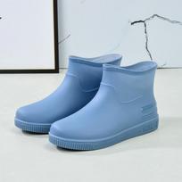 Hot-selling low-tube water shoes, short tube rain shoes, low-top water boots, and non-slip and waterproof rubber shoes 36 šviesiai mėlyna spalva