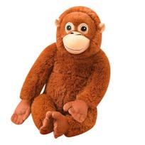Orangutano pliušinis lėlė Minkštas minkštas žaislas su kabinamu dizainu Aukšto elastingumo užpildas Interaktyvus žaismingas žaislas Vaikams Suaugusiems ruda
