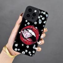 Case for Samsung S24 Ultra Cases Galaxy A55 5G Case Sexy Rose Red Lip Case for S22 S23 FE A15 A14 A34 A13 A54 A35 A32 A52 Cover S24