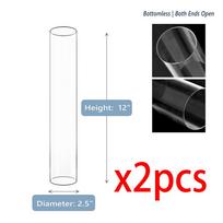 2/4/6Pcs/lot Wedding Glass Sleeves Bottomless Hurricane Candle Holders Home Decoration Candlestick Tube Desktop Ornaments 65mmx300mm
