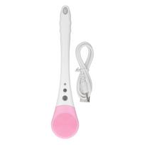 Electric Body Scrubber Shower Brush Long Handle Waterproof Cordless Body Bath Exfoliating Soft rožinė