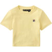 FILA X Hailey Bendradarbiavimo Sporto Serija Madingi Patogūs Trumpomis Rankovėmis Marškinėliai Moteriški Viršutiniai Drabužiai Geltoni A71W523101F-YE L
