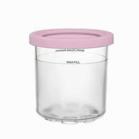 4PCS Ice Cream Pints Cups for NINJA- CREAMI NC300s Series Single 500ML Ice Cream Maker Replacements Storage Jar with Sealing Lid rožinė