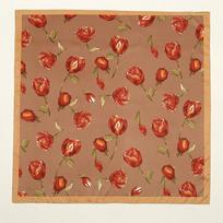 Summer Casual Rose Printed Hijab Bandana Square Satin Silk Scarf For Muslim Woman Hairband Ladies Wraps Headband 85*85Cm