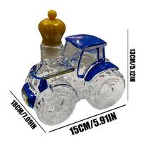 Tractor Shape Glass Decanter Funny Empty Bottle for Whiskey Wine Bourbon Gift for Men Dad Birthday Christmas Bar Home Decor mėlyna