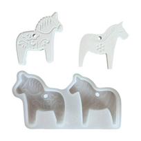 Flexible Holiday Dalarna Horse Baking Mold For Handmade Candle Resin Art Creations 1 white