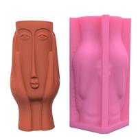 Human Face Art Silicone Pot Vase Mold Succulent Flowerpot Clay Cement Plaster Molds DIY Home Garden Flower Pots Mould 1