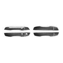 For Honda Civic 10th Gen 2016- Car Carbon Fiber Style Black Exterior Door Handle Moulding Cover Trim w/Keyless Entry Decor Carbon Smart