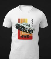 Retro 80-ųjų Hilux Pikapas 100% Medvilnės Marškinėliai Vyriški Marškinėliai Viršus L white