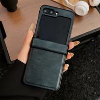 For Samsung Z Flip 5 6 7 Leather Case Pure Color 3 in 1 Hinge Protection Shockproof Cover for Samsung Galaxy Z Flip 3 4 5 6 7 Galaxy Z Flip7