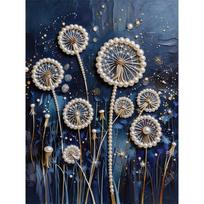 DIY 5D Dandelion Pearl Art Kit No Frame Pearl Diamond Painting for Adults 30x40cm Floral Gem Art for Home Wall Decoration & Craft Gift 30x40cm