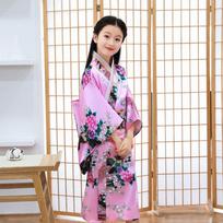 Japoniško stiliaus vaikiška Sakura mergaitės kimono suknelė, vaikiškas japoniško stiliaus yukata chalatas, geiša 130-Style B