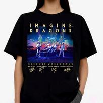 Rock Band Imagine Dragons Vintage T-shirt Men and Women Summer Cotton Clothing Casual Fashion Short Sleeved Tee Streetwear S juoda