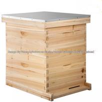 2 aukštų Langstroth 10 rėmų bičių avilys su bičių vašku padengta medine bičių dėže ir įrankiais 2-story Langstroth beehive without frames