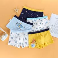 5PCS Children's Cotton Underwear Boys' Boxer Briefs Cartoon Comfortable Kids Cute underwears M