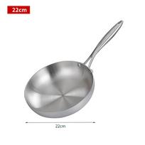 304 Stainless Steel Frying Pan, NonStick Pan Fried Steak Pot  Uncoated Kitchen Cookware For Gas Stove and Induction Cooker Frying Pan