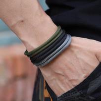 New Men Bracelet Set Handmade Adjustable Paracord Braslet Homme Hiphop Rock Charm Braclet Male Accessories Gift For Boyfriend