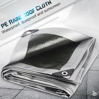 Premium Reflective Sun Protection Tarpaulin, Thick Waterproof Windproof Heavy Duty Cover For Cargo Outdoor Shelter 2X2M sidabras