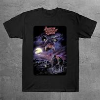 Amerikiečių vilkolakis Londone Filmo Plakatas Marškinėliai Vyrams Vasariniai 100% Medvilniniai T-shirt - Vyriški Vasariniai Medvilniniai Grafiniai Marškinėliai S įvairiaspalvis