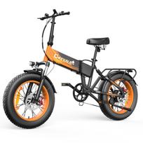 Cheevalry CF1000-1 All-Terrain Electric Bicycle 1000W Motor 48V20Ah Battery 20 Inch Fat Tires 150KG Load Outdoor Riding E-Mountain Bike juoda oranžinė spalva