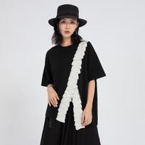 Short sleeve oversized vintage patchwork Casual loose summer t shirt tops Women t-shirt M