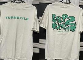2 pusių turniketas 2 etapas Rhythm Reaper Records trumpomis rankovėmis Balti marškinėliai MI501 Unisex marškinėliai S