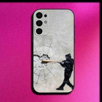 Gatvės meno Banksy Grafiti telefono dėklas, skirtas Samsung S25, S24, S21, S22, S23, S30, Ultra, S20, Plus, Fe, Lite, Note, 10, 9, 5G, Juodas dangtelis Samsung S24