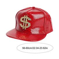 Crocodile Caps Gold Dollar Sign Break Flat Brim Hat Hip Hop Fitted Caps Youth Tide Cap raudona