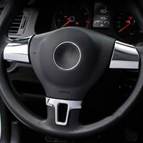 Automobilio priedai Vairo apdailos dekoratyvinis lipdukas dėklas Volkswagen Tiguan Touran Passat 2011-2015 Lavida 2011-2014 sidabras