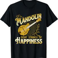 Mandolina Aštuonios Laimės Stygos - Mandolinos Folkloro Atlikėjo Marškinėliai S įvairiaspalvis