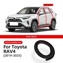 Durų sandariklių garso izoliacijos komplektas Toyota RAV4 -  2024 2025 Guminė oro sąlygoms atspari sandariklio juosta Vėjo triukšmo komplektas Dangtelio juosta front rear door