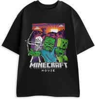 Minecraft Skeletas, Zombis, Creeper Vyriški Juodi Trumpomis Rankovėmis Grafiniai Marškinėliai _ Klasikinių Filmų Apranga S juoda