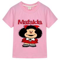 Mafalda Spausdinimo Vaikų Marškinėliai Kawaii Animacinių Filmų Drabužiai Mergaitėms Berniukams Trumpomis Rankovėmis Grafinis Manga Marškinėliai Vasaros Vaikų Drabužiai 100 rožinė