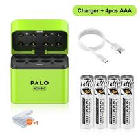 PALO1.5V AA+AAA Išmanusis įkroviklis Didelio našumo įkraunamos baterijos su 1.5V AAA ličio jonų baterija 5pcs žalia