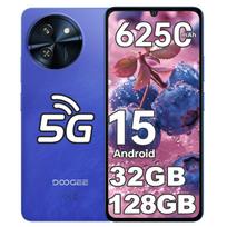 DOOGEE Note 59 Android 15 Išmanusis telefonas 5G - 32GB+128GB/2TB, 6.75  HD+ 120Hz, 6250mAh Išmanusis telefonas, 16MP+8MP Kamera, Dvi SIM kortelės 5G/NFC/Veido atpažinimas/OTG mėlyna