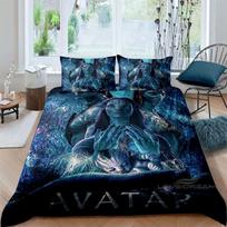 The Avatar: The Way of Water Print Bedding Set Includes 1 Duvet Cover and 2 Pillowcases, Offering Luxurious Comfort. 135X200cm
