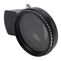 37mm Adjustable ND Filter ND2 400 Variable Neutral Density Lens Filter with Clamp for Smartphone Mount Reduces Light