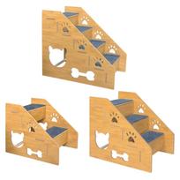 Reinforced Pet Steps Ladder Wood Non Slip Ramp for Small Dogs Cats Puppy Bed Sofa High Furniture Climbing 2 Layers