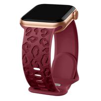 Strap For Apple Watch 10 Band 46mm 49mm 45mm 44mm 42mm 41mm 40mm Engraved correa bracelet iwatch series 7 se 3 5 4 6 8 9 ultra 2 42mm-S10 41 40 38mm vyno raudonos spalvos
