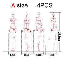 Fashion Designer Ruler Set with Human Dynamic Template for Clothing Design, Line Drawing and Prototyping