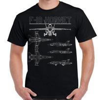 F/A-18 Hornet Multirole Combat Aircraft Schematic T-Shirt 100% Cotton O-Neck Short Sleeve Summer Casual Mens T-shirt Streetwe... S įvairiaspalvis