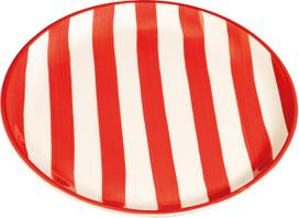 Zafferano Pusryčių lėkštė Lido Righe, dryžuota, 21 cm, raudona