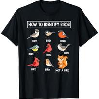 Kaip atpažinti paukščius Ne paukštis Voverė Juokingas Paukščių stebėtojas Grafinis T-shirt Atsitiktinis Medvilninis Marškinėlis S