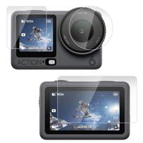 For DJI Osmo Action 6 PULUZ Lens + Front and Back Screen Tempered Glass Film (Transparent) skaidri