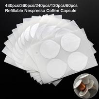 480 vnt. daugkartinio naudojimo Nespresso kavos kapsulės plėvelės lipdukas Užpildymas Nerūdijančio plieno kapsulė Lipnus aliuminio folijos viršelis kavos aparatui 60PCS