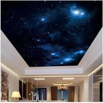 3D lubų tapetai Mėlynas dangus ir balti debesys Vynuogės Lubų freska Svetainės Miegamojo Lubų Fono Sienos Freska 200 cm(W) x 140 cm(H) blue