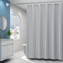Gray Herringbone Shower Curtain Geometric Pattern Modern Design Waterproof Bathroom Decor Minimalist Style Home Textile Art W60H190(CM)-1 Pcs