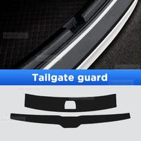 For BYD EA1 Dolphin EV Auto Tailgate Guard Door Sill Pedal Carbon Fibre Texture Accessories Leather Styling Car Sticker Trim Tallgate guard