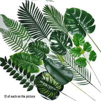 Dirbtiniai Monstery ir Areca Palmių Lapai Vestuvių ir Miško Tematikos Dekoracijoms Model A Set - 5 Pieces