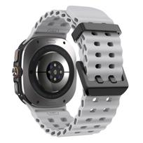 Jūrinis Dirželis Samsung Galaxy Watch ultra 2025/7 ultra Priedai Dviejų spalvų Sportinis silikoninis Apyrankė Galaxy Watch ultra Dirželiai Galaxy Watch Ultra pilka spalva